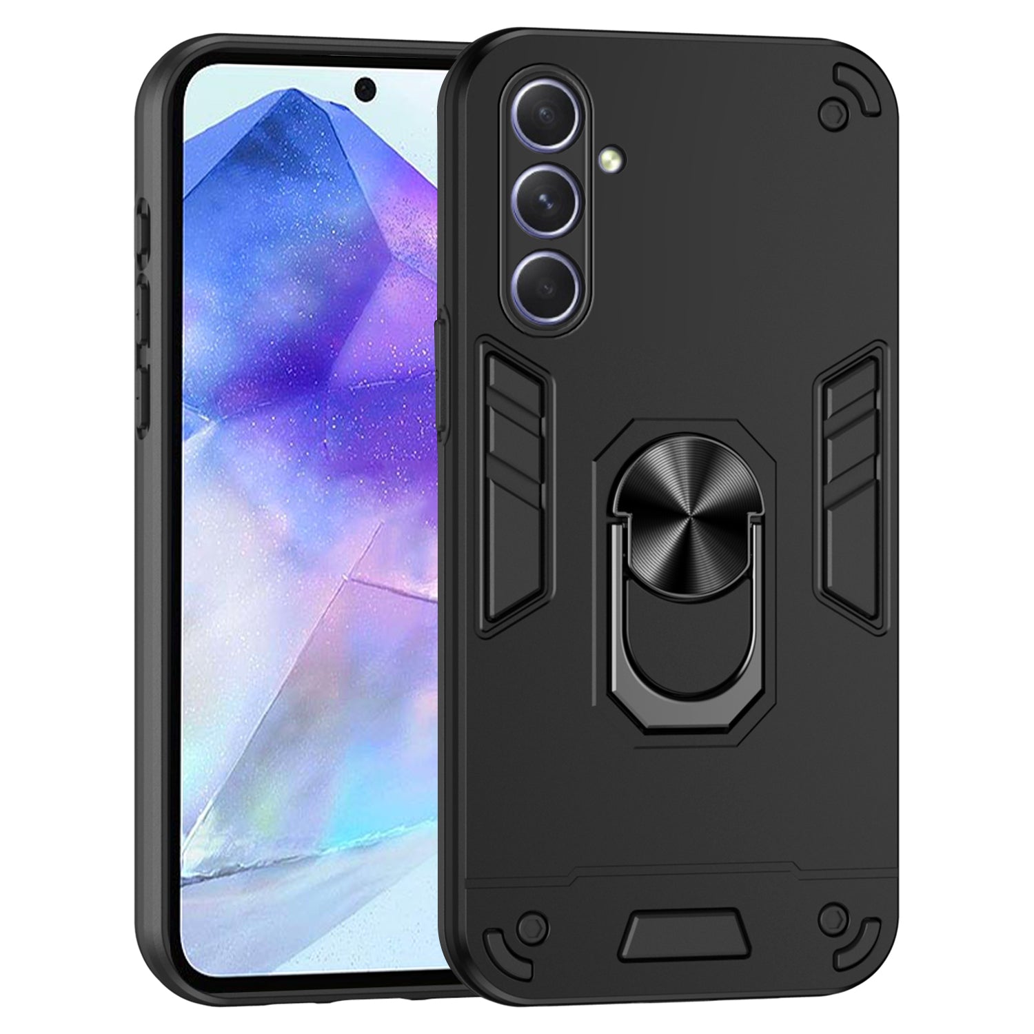 For Samsung Galaxy A55 5G Case Kickstand Phone Cover Support Magnetic Car Mount For Samsung Galaxy A55 5G Case Kickstand Phone Cover Support Magnetic Car Mount